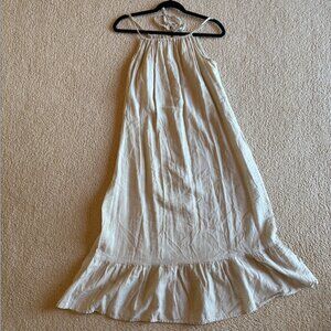 Light Cream Midi Halter Dress - Minimal Summer Style